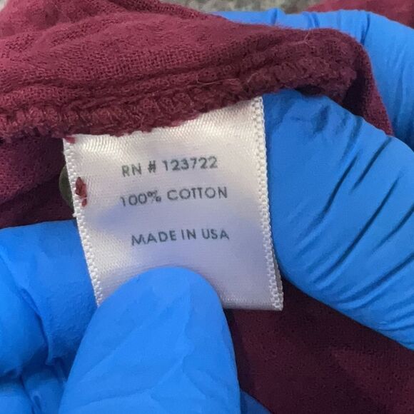 Xirena Scout Cotton Chelsea Gauze Top Burgundy Red Long Sleeve Button Down Med - Picture 6 of 7